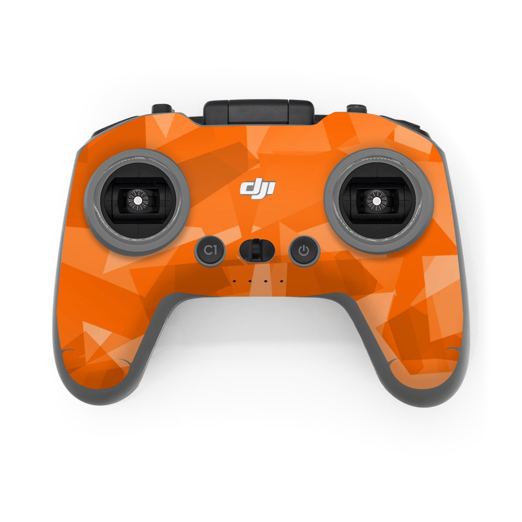 DJI FPV Remote Controller 3 Skin design of Orange, Pattern, Peach, Line, Design, Triangle, with orange colors