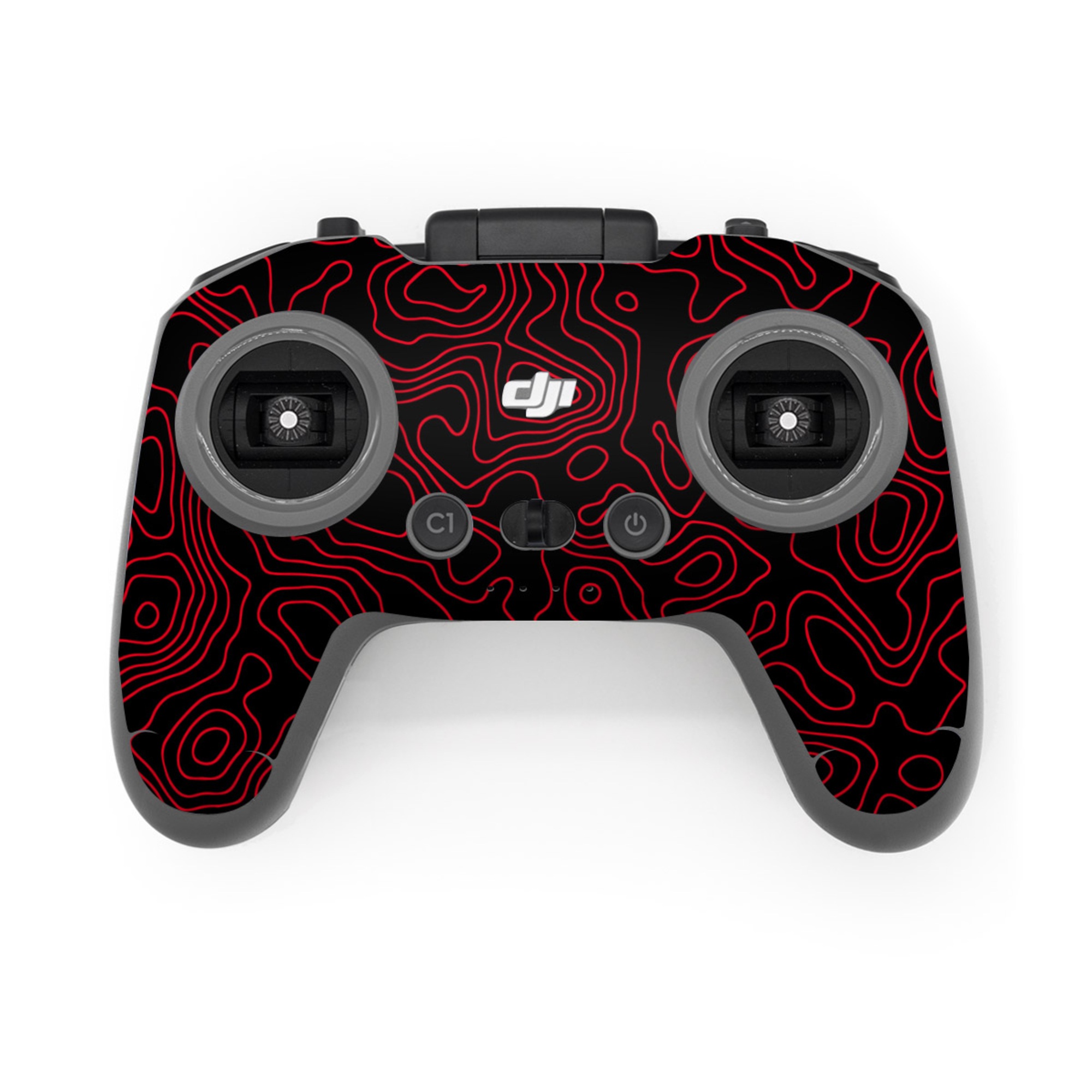 DJI FPV Remote Controller 3 Skin design of Pink, Art, Motif, Magenta, Font, Pattern, Symmetry, Rectangle, Circle, Electric blue, with black, red colors