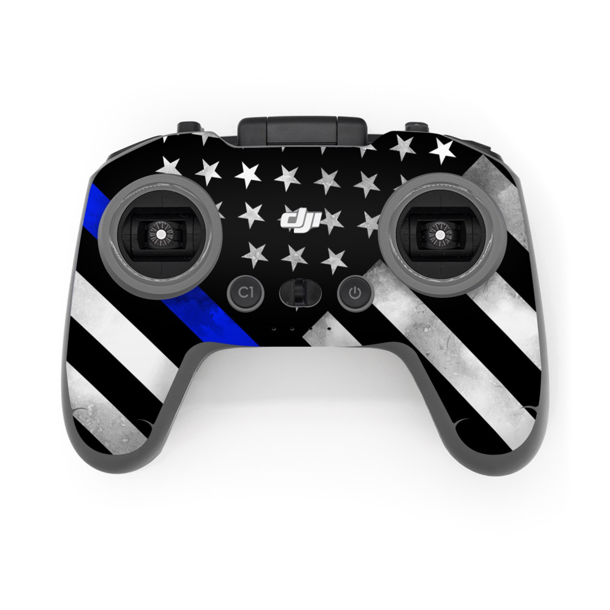 DJI FPV Remote Controller 3 Skin design of Flag of the united states, Flag, Cobalt blue, Pattern, Line, Black-and-white, Design, Monochrome, Electric blue, Parallel, with black, white, gray, blue colors
