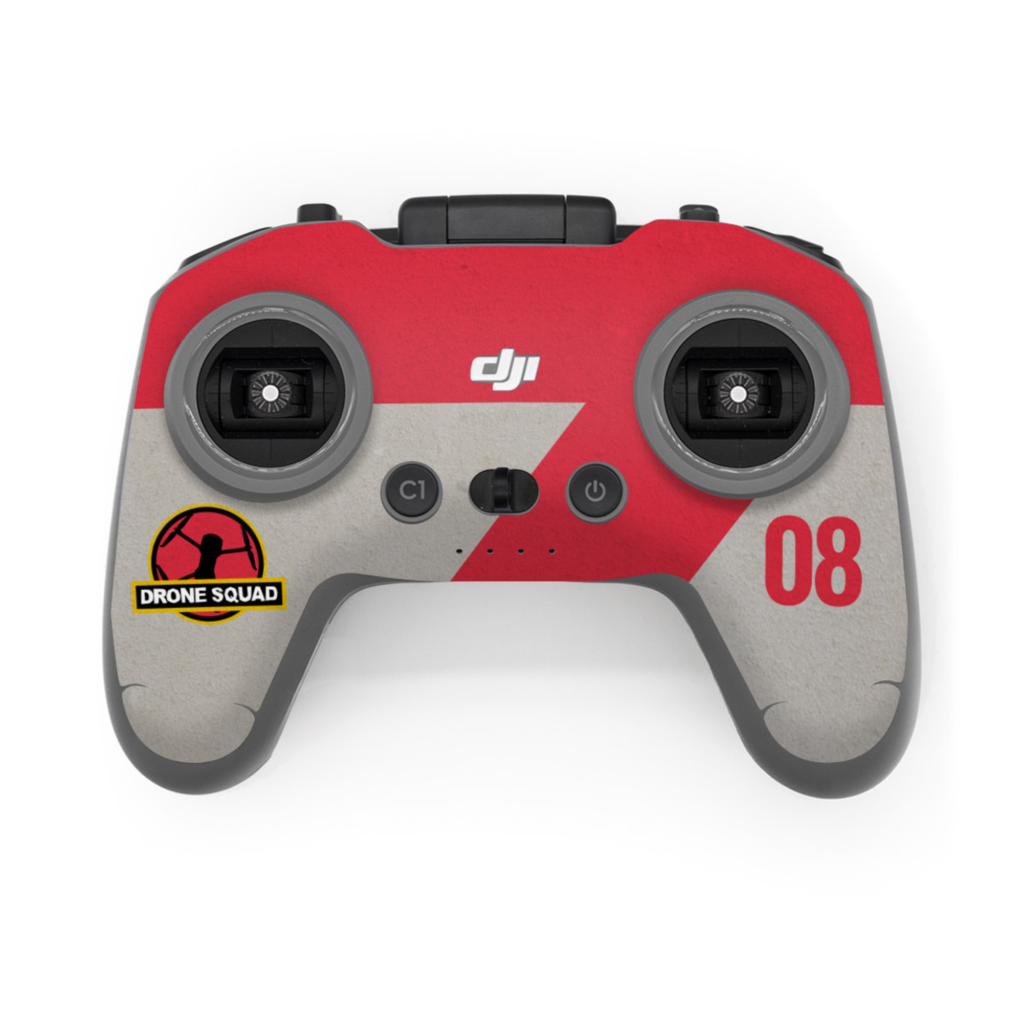 DJI FPV Remote Controller 3 Skin design of Graphics, with red, black, yellow, gray colors
