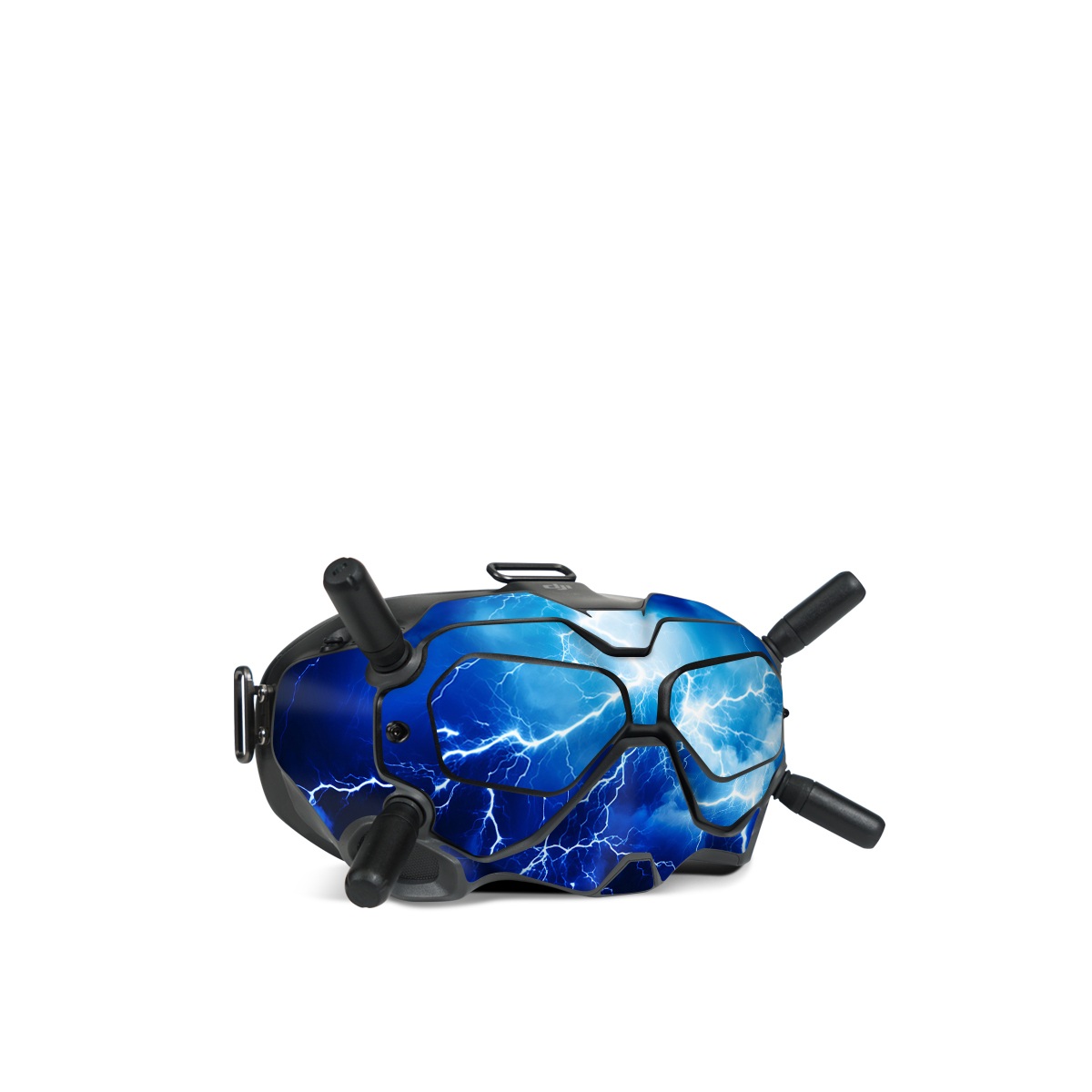 DJI FPV Goggles V2 Skin design of Thunder, Sky, Atmosphere, Daytime, Cloud, Water, Lightning, Light, Azure, Natural environment, with black, blue colors