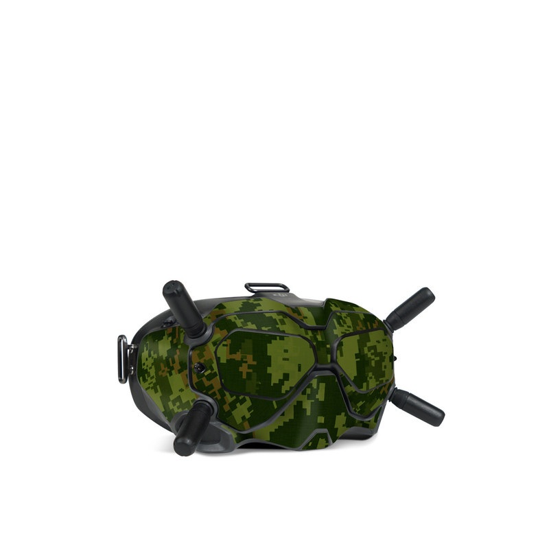 DJI FPV Goggles V2 Skin design of Military camouflage, Green, Pattern, Uniform, Camouflage, Clothing, Design, Leaf, Plant with green, brown colors