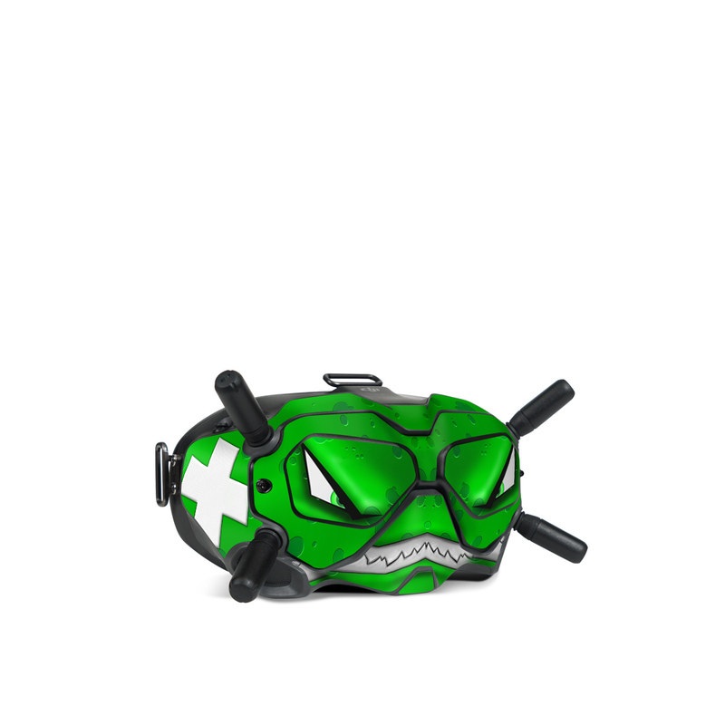 DJI FPV Goggles V2 Skin design of Green, Font, Animation, Logo, Graphics, Games, with green, white colors