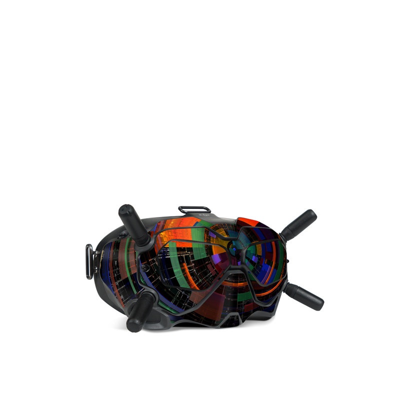 DJI FPV Goggles V2 Skin design of Colorfulness, Pattern, Circle, Design, Architecture, Symmetry, Art, Spiral, Psychedelic art with black, red, blue, green, orange, brown colors