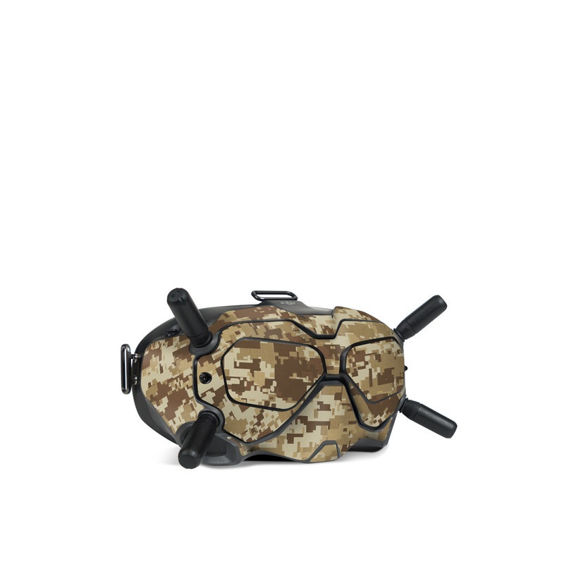 DJI FPV Goggles V2 Skin design of Military camouflage, Brown, Pattern, Camouflage, Wall, Beige, Design, Textile, Uniform, Flooring, with brown colors
