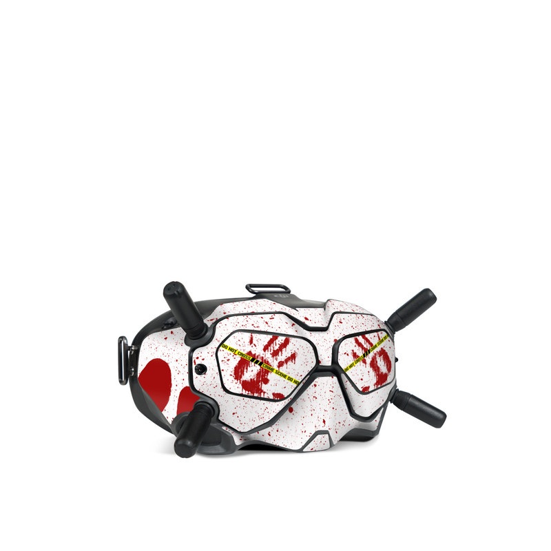 DJI FPV Goggles V2 Skin design of Text, Font, Red, Graphic design, Logo, Graphics, Brand, Banner with white, red, yellow, black colors