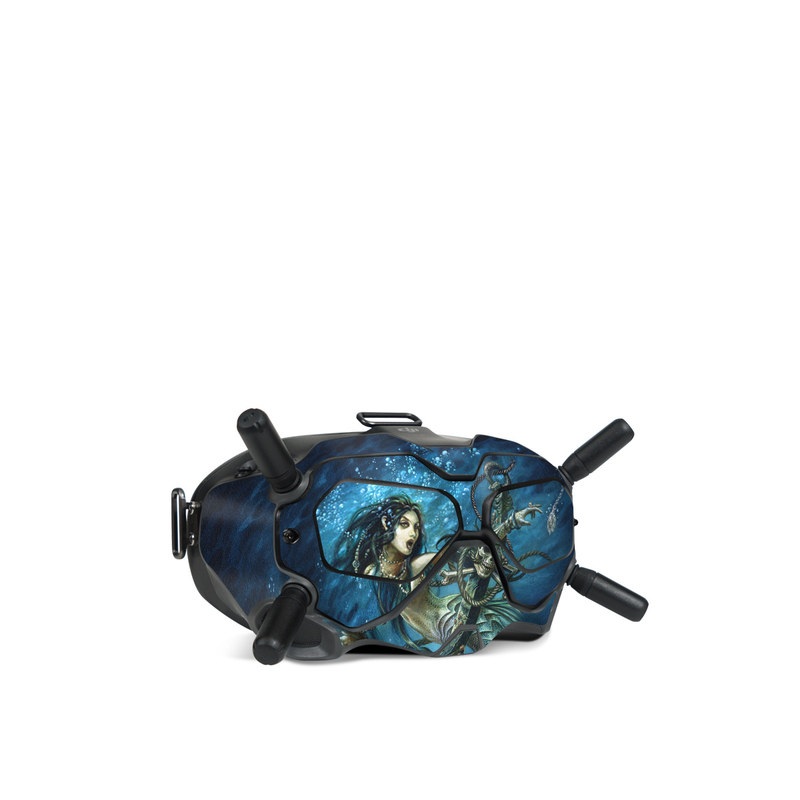 DJI FPV Goggles V2 Skin design of Mermaid, Cg artwork, Illustration, Fictional character, Art, Mythology, Mythical creature, Graphic design with blue, green, white, black colors