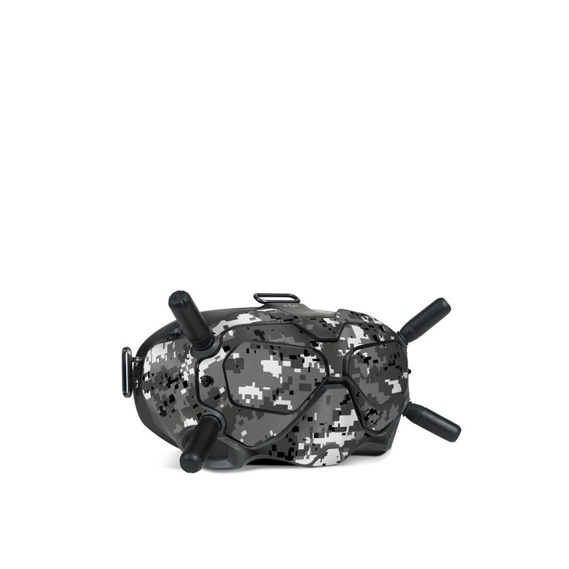 DJI FPV Goggles V2 Skin design of Military camouflage, Pattern, Camouflage, Design, Uniform, Metal, Black-and-white, with black, gray colors