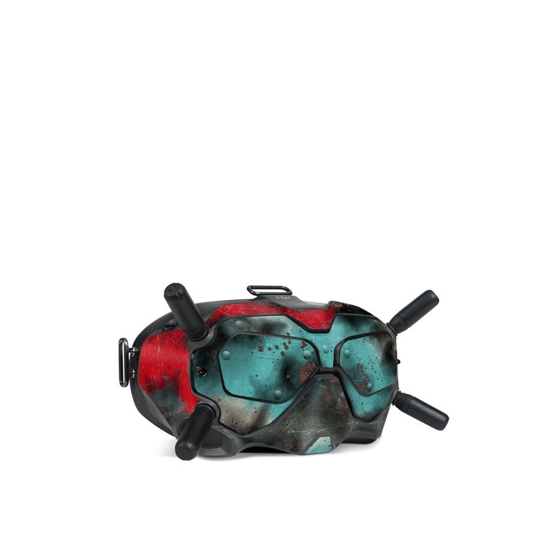 DJI FPV Goggles V2 Skin design, with red, blue, gray, black colors