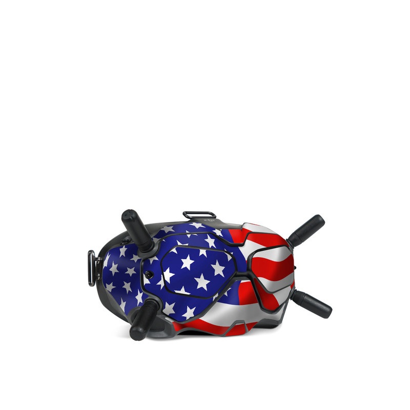 DJI FPV Goggles V2 Skin design of Flag of the united states, Flag, Flag Day (USA), Veterans day, Independence day, Memorial day, Holiday, with gray, red, blue, black, white colors