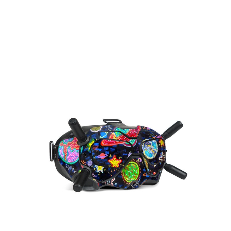 DJI FPV Goggles V2 Skin design of Pattern, Psychedelic art, Visual arts, Paisley, Design, Motif, Art, Textile with black, gray, blue, red colors