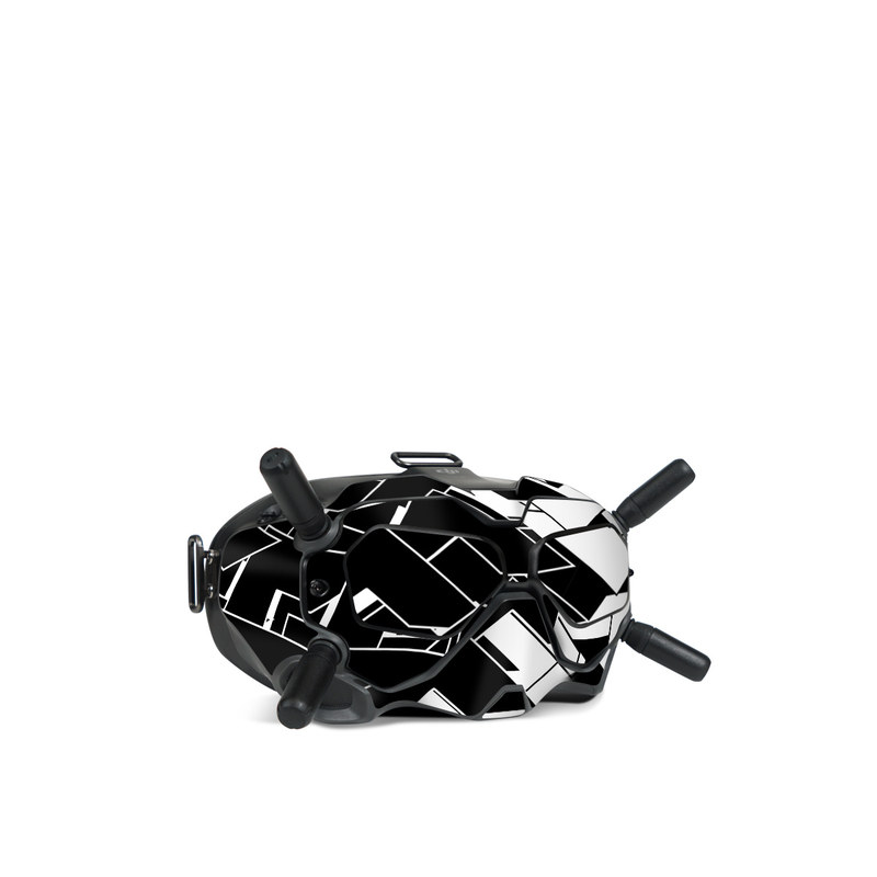 DJI FPV Goggles V2 Skin design of Pattern, Black, Black-and-white, Monochrome, Monochrome photography, Line, Design, Parallel, Font, with black, white colors