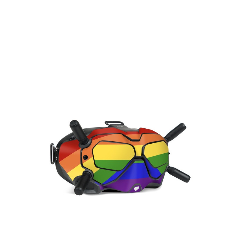 DJI FPV Goggles V2 Skin design of Yellow, Colorfulness, Line, Magenta, Tints and shades, with white, blue, purple, green, yellow, orange, red colors