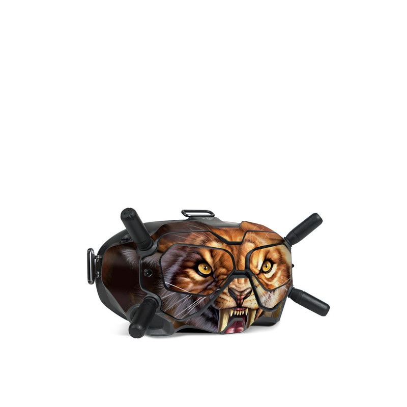 DJI FPV Goggles V2 Skin design of Roar, Felidae, Facial expression, Wildlife, Whiskers, Bengal tiger, Carnivore, Snout, Big cats, Fang, with black, orange, yellow, white colors