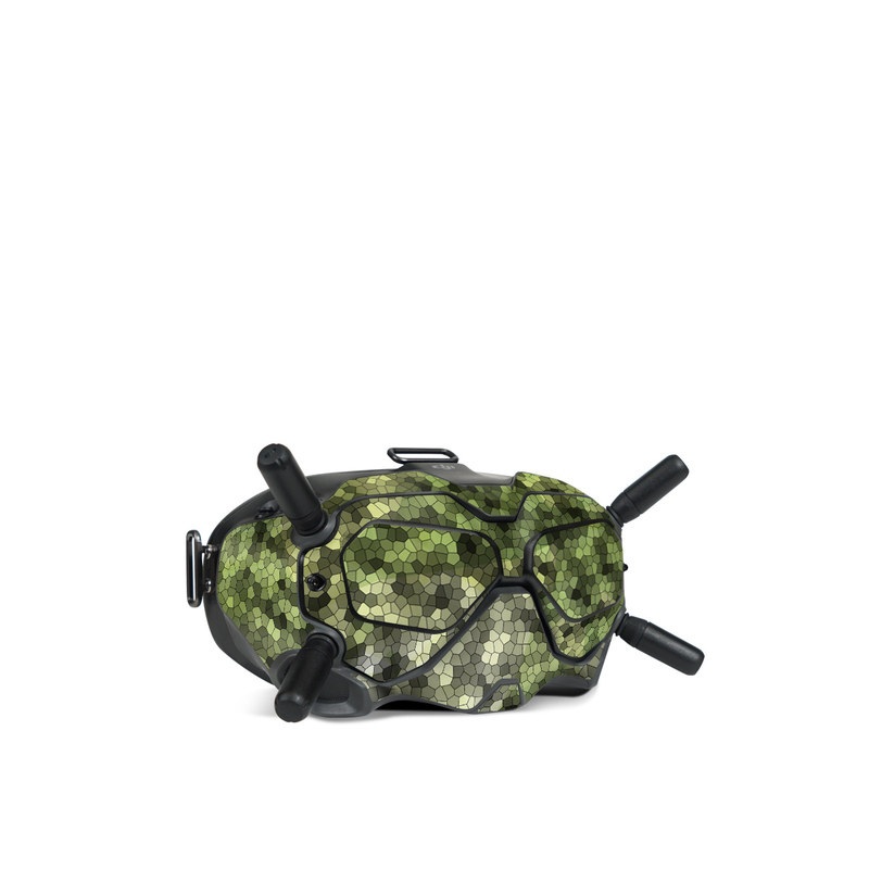 DJI FPV Goggles V2 Skin design of Green, Grass, Leaf, Plant, Pattern, Groundcover, with black, white, green, gray colors