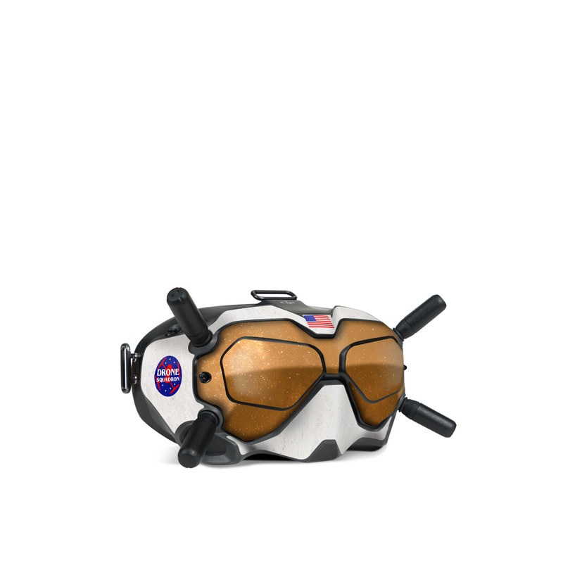 DJI FPV Goggles V2 Skin design, with black, white, red, blue, brown colors