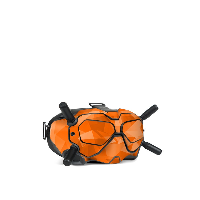 DJI FPV Goggles V2 Skin design of Orange, Pattern, Peach, Line, Design, Triangle, with orange colors