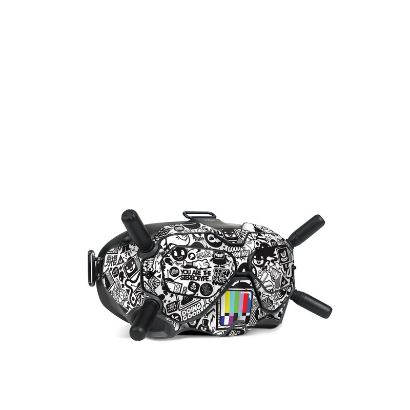 DJI FPV Goggles V2 Skin design of Pattern, Drawing, Doodle, Design, Visual arts, Font, Black-and-white, Monochrome, Illustration, Art, with gray, black, white colors