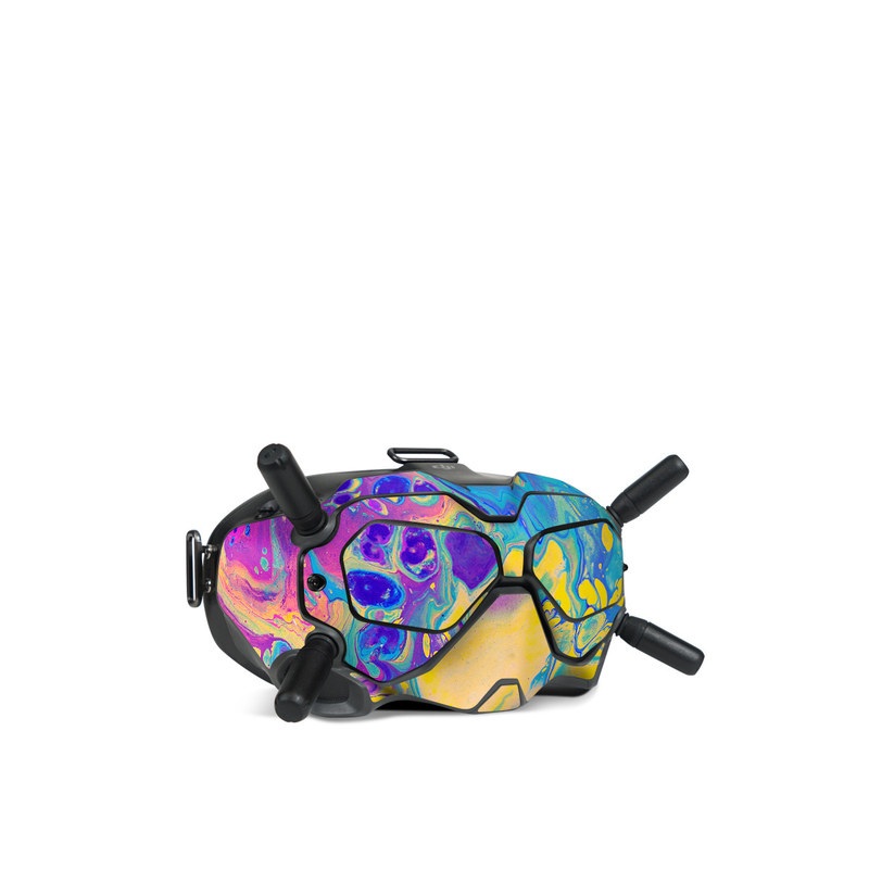 DJI FPV Goggles V2 Skin design of Psychedelic art, Pattern, Purple, Visual arts, Design, Art, Fractal art, Electric blue, Graphic design, Graphics with blue, yellow, purple, pink colors