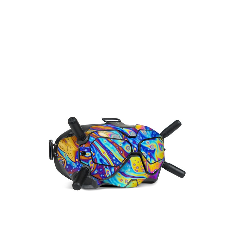DJI FPV Goggles V2 Skin design of Psychedelic art, Blue, Pattern, Art, Visual arts, Water, Organism, Colorfulness, Design, Textile, with gray, blue, orange, purple, green colors