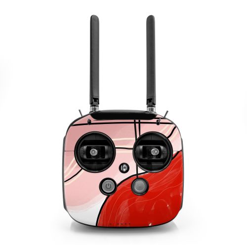 Abstract Red DJI FPV Remote Controller Mode 2 Skin