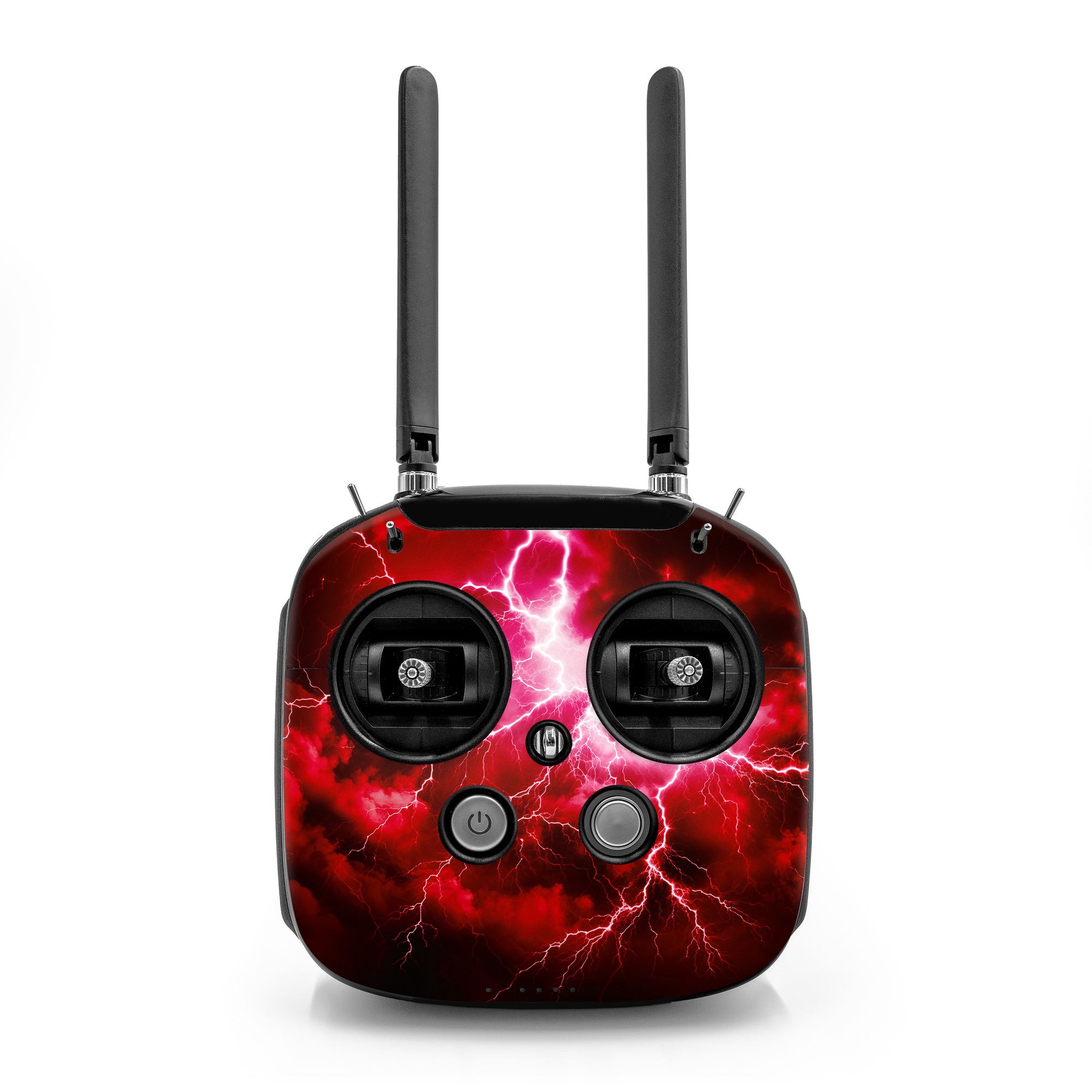 DJI FPV Remote Controller Mode 2 Skin design of Thunder, Atmosphere, Sky, Light, Purple, Lighting, Water, Thunderstorm, Electricity, Pink, with black, red colors