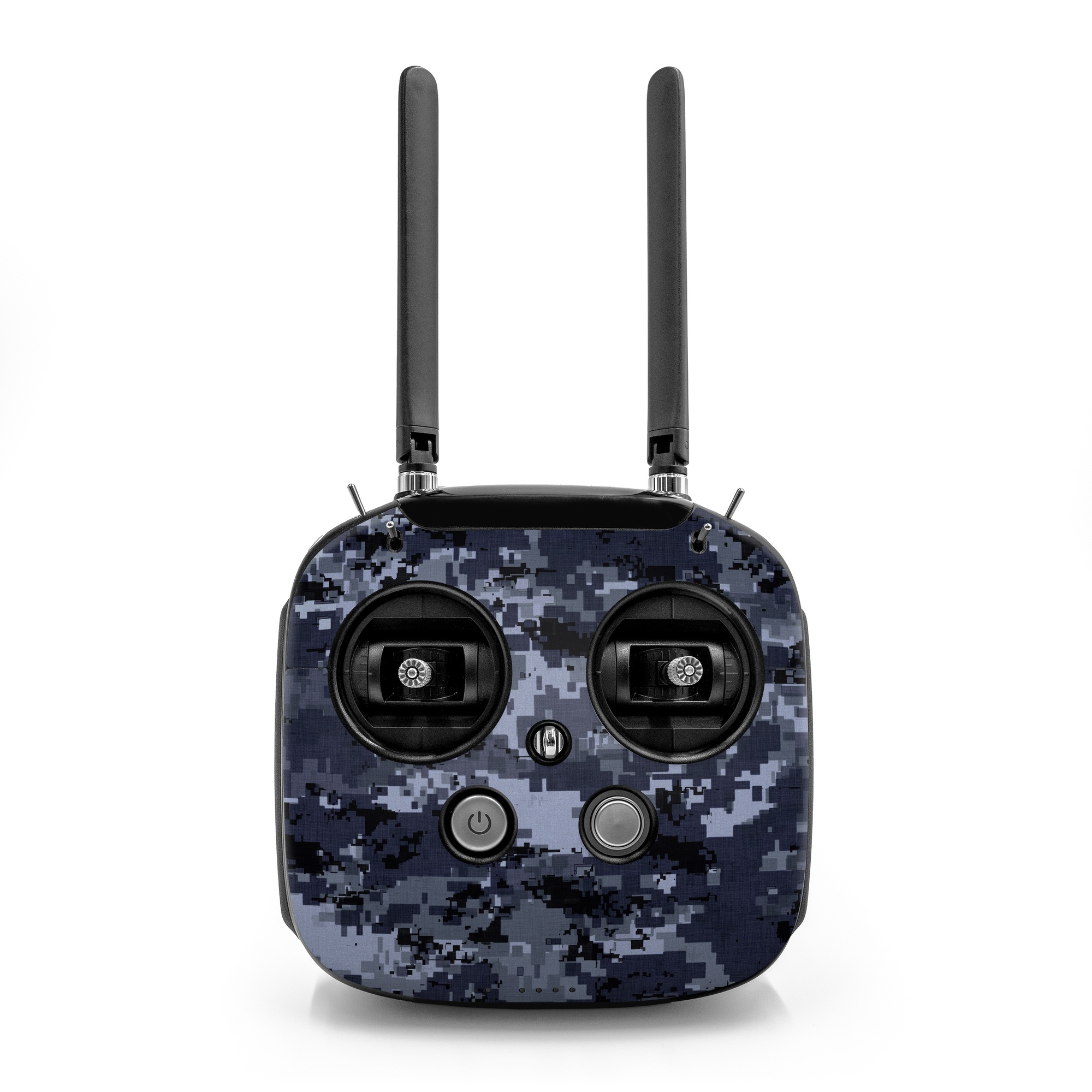 DJI FPV Remote Controller Mode 2 Skin design of Military camouflage, Black, Pattern, Blue, Camouflage, Design, Uniform, Textile, Black-and-white, Space, with black, gray, blue colors