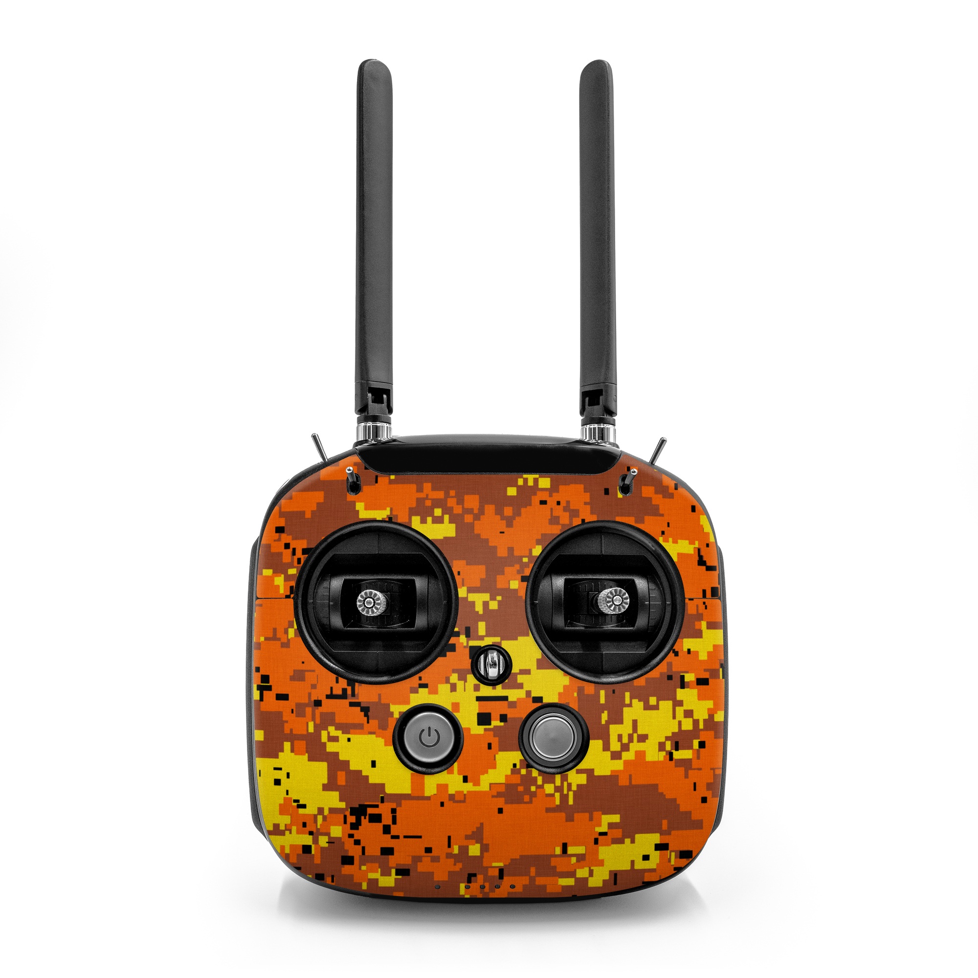 DJI FPV Remote Controller Mode 2 Skin design of Orange, Yellow, Leaf, Tree, Pattern, Autumn, Plant, Deciduous, with red, green, black colors