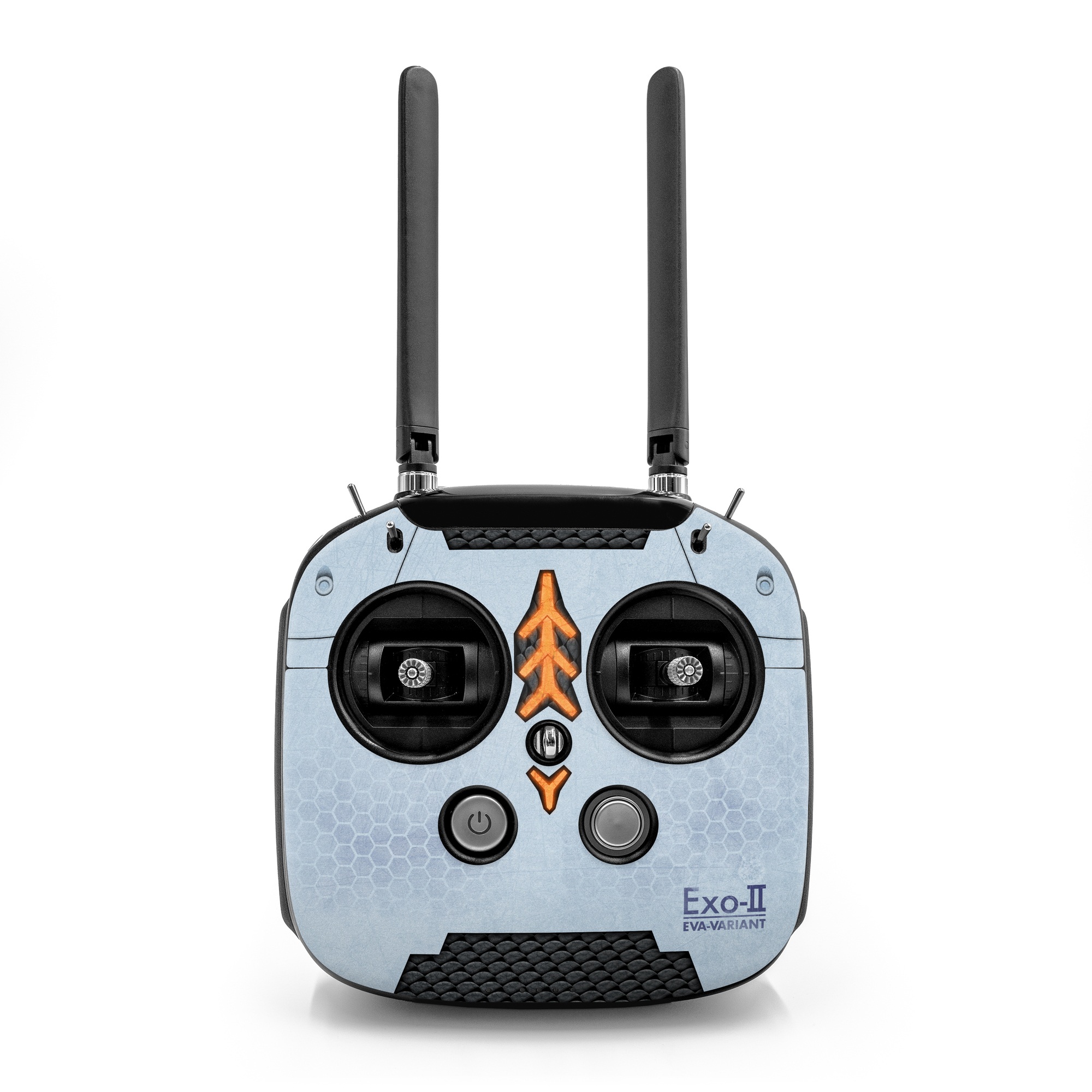 DJI FPV Remote Controller Mode 2 Skin design of Blue, Symbol, Graphics, with blue, black, yellow, orange, gray colors