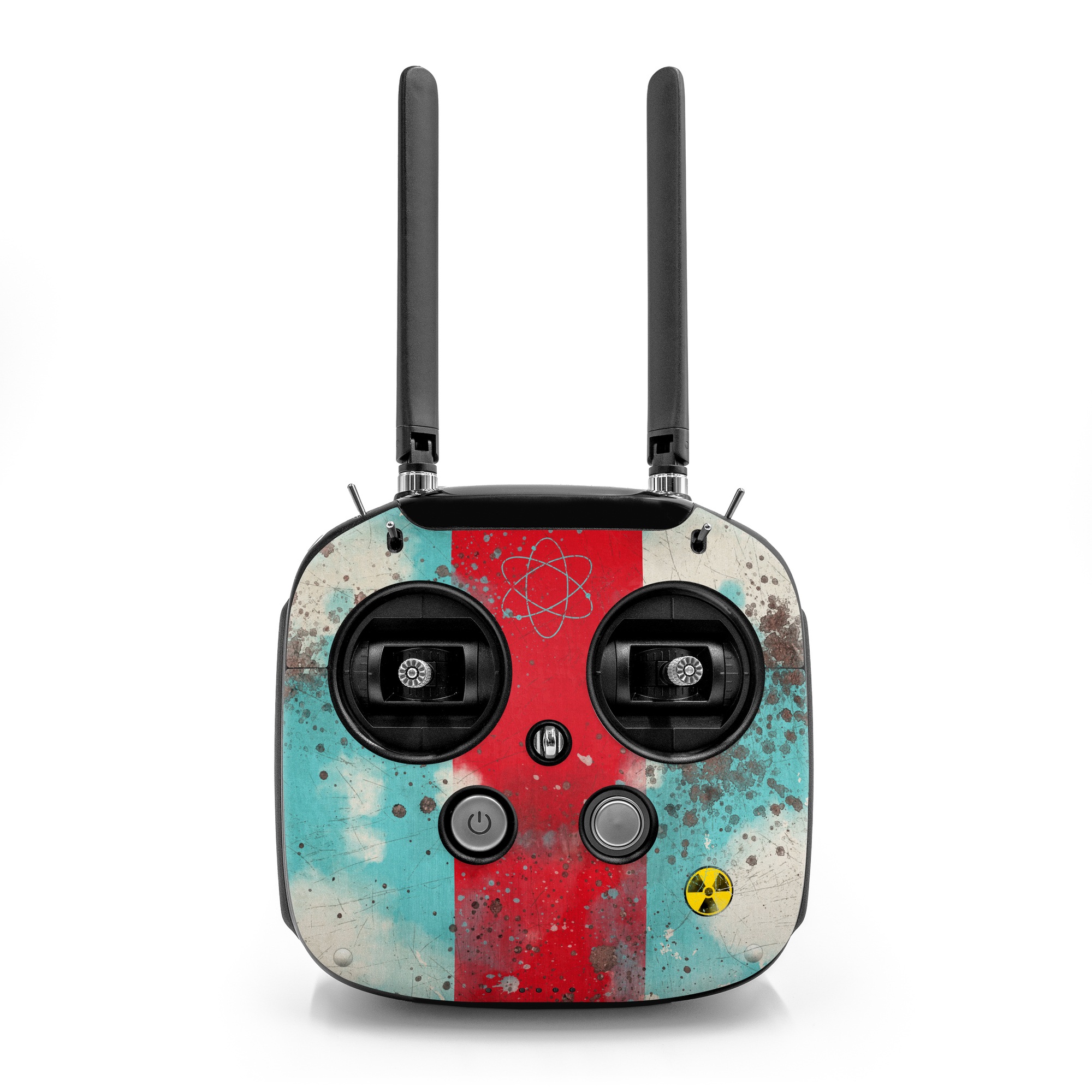 DJI FPV Remote Controller Mode 2 Skin design, with red, blue, gray, black colors