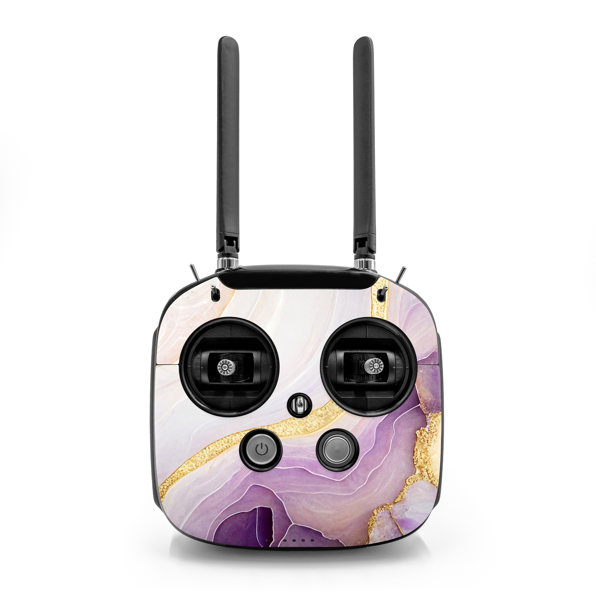 DJI FPV Remote Controller Mode 2 Skin design of Purple, Dishware, Violet, Art, Pattern, Serveware, Painting, Metal, Circle, Ceiling, with purple, white, yellow, orange colors