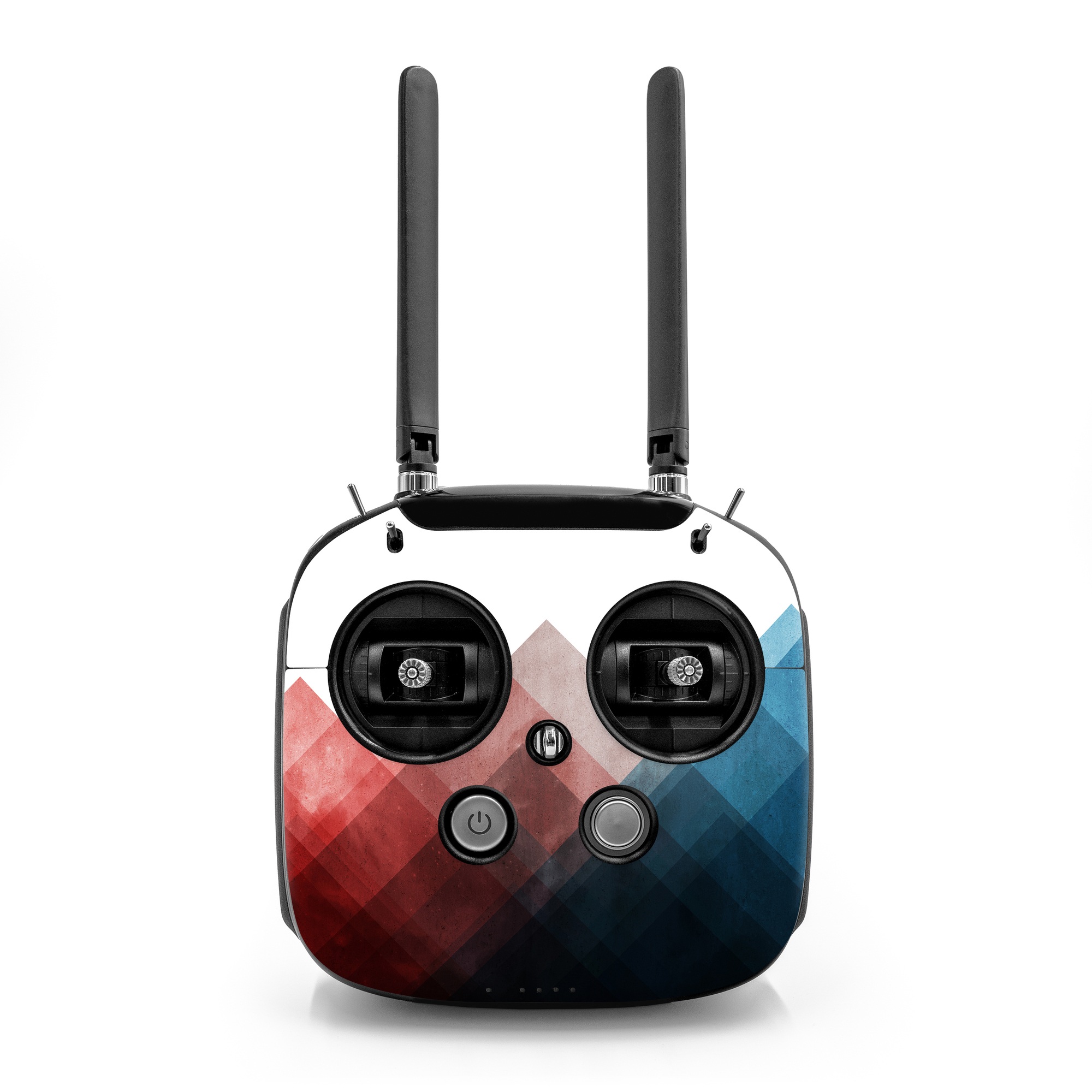 DJI FPV Remote Controller Mode 2 Skin design of Blue, Red, Sky, Pink, Line, Architecture, Font, Graphic design, Colorfulness, Illustration, with red, pink, blue colors