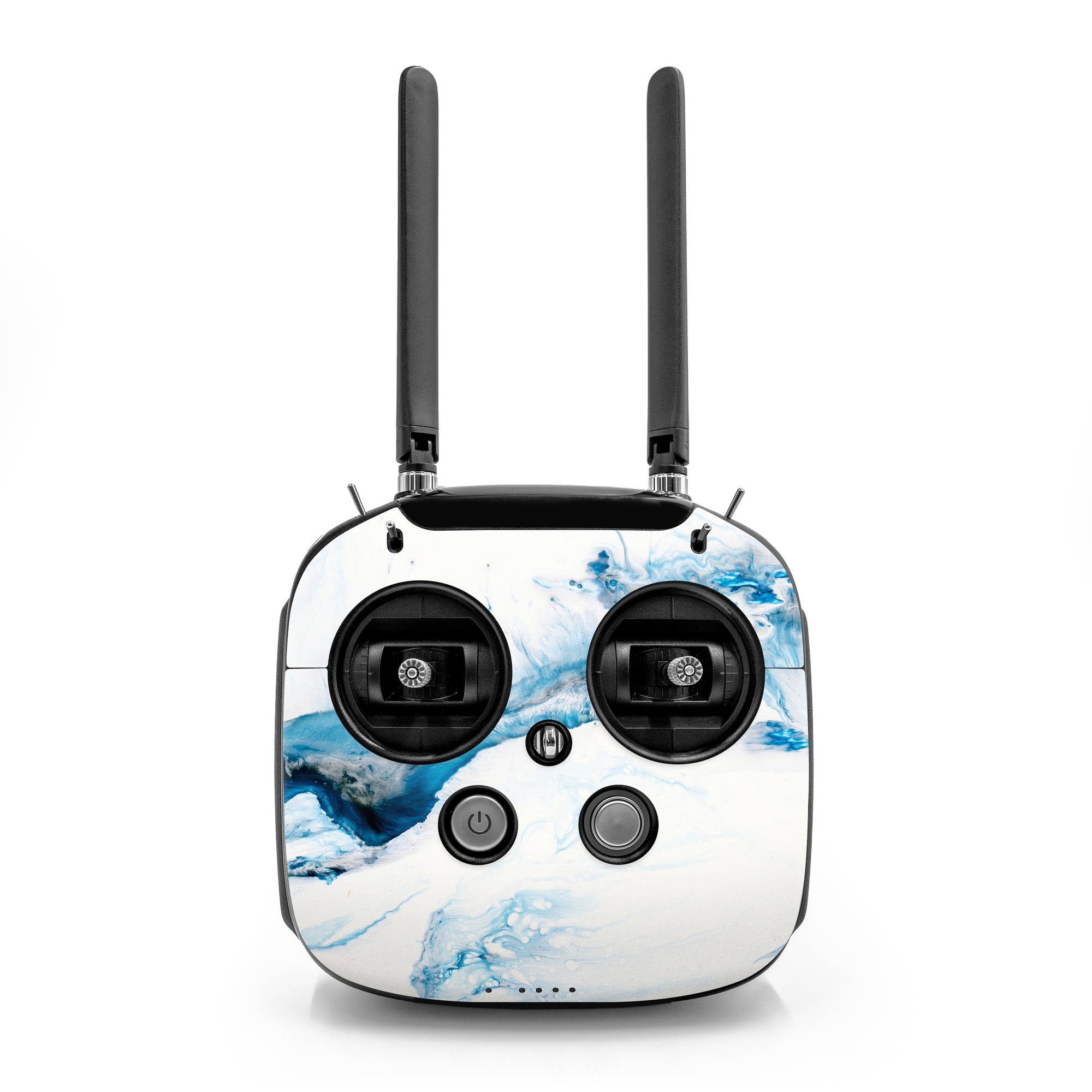 DJI FPV Remote Controller Mode 2 Skin design of Glacial landform, Blue, Water, Glacier, Sky, Arctic, Ice cap, Watercolor paint, Drawing, Art, with white, blue, black colors