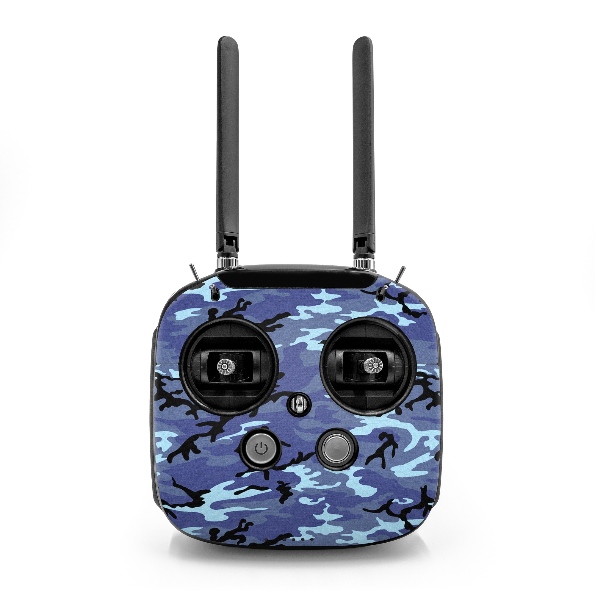 DJI FPV Remote Controller Mode 2 Skin design of Military camouflage, Pattern, Blue, Aqua, Teal, Design, Camouflage, Textile, Uniform, with blue, black, gray, purple colors