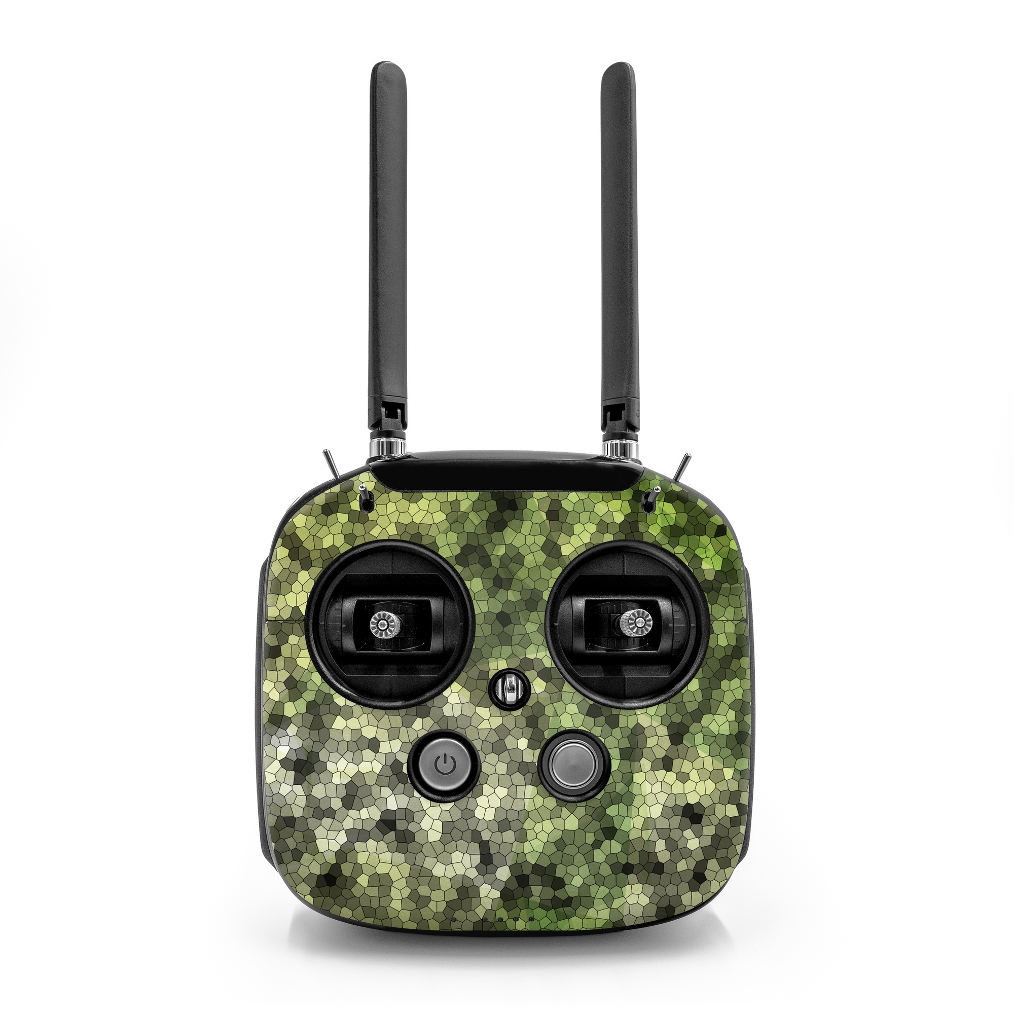 DJI FPV Remote Controller Mode 2 Skin design of Green, Grass, Leaf, Plant, Pattern, Groundcover, with black, white, green, gray colors