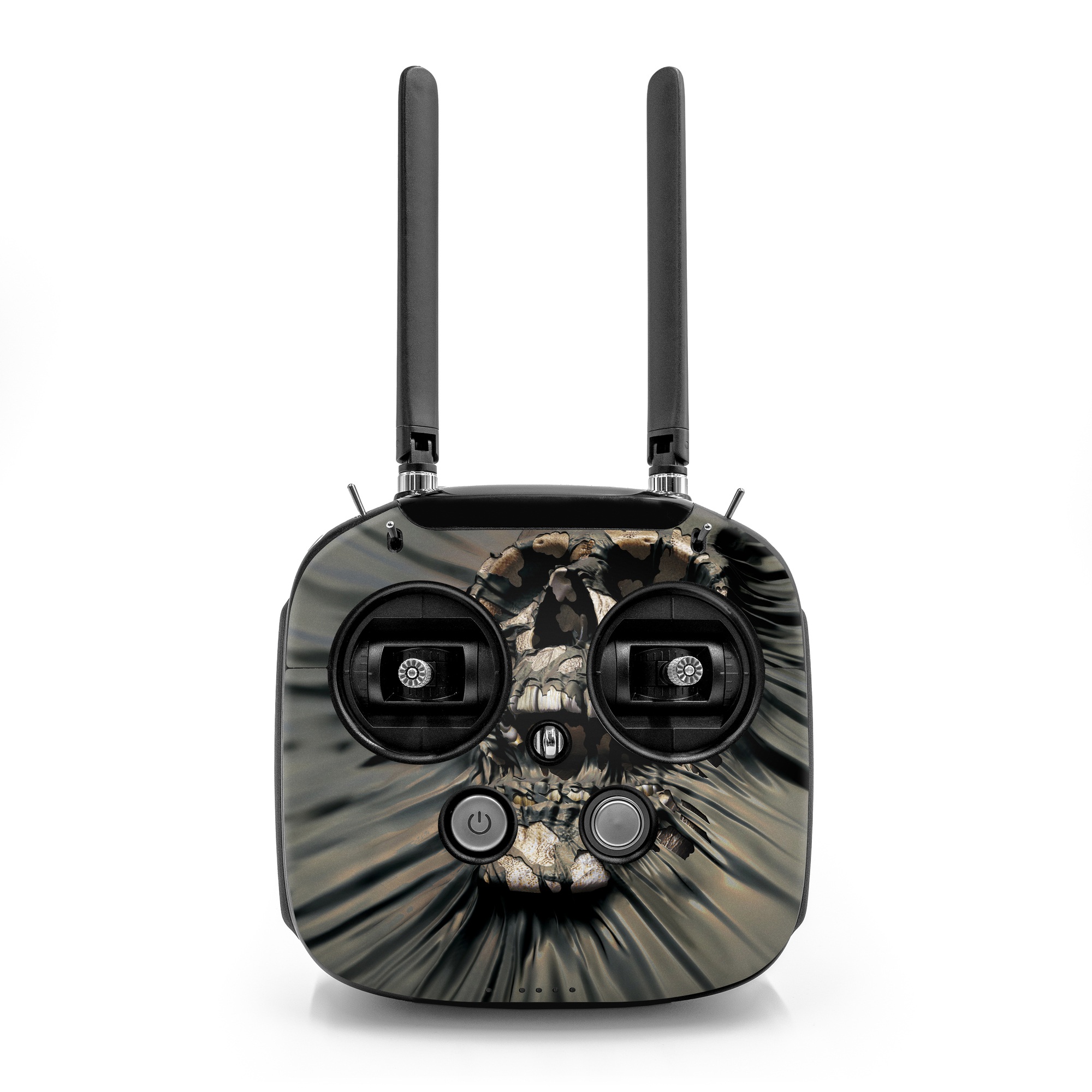 DJI FPV Remote Controller Mode 2 Skin design of Cg artwork, Fictional character, Illustration, Demon, Fiction, Supervillain, Mythology, Art, with black, green, gray, red colors