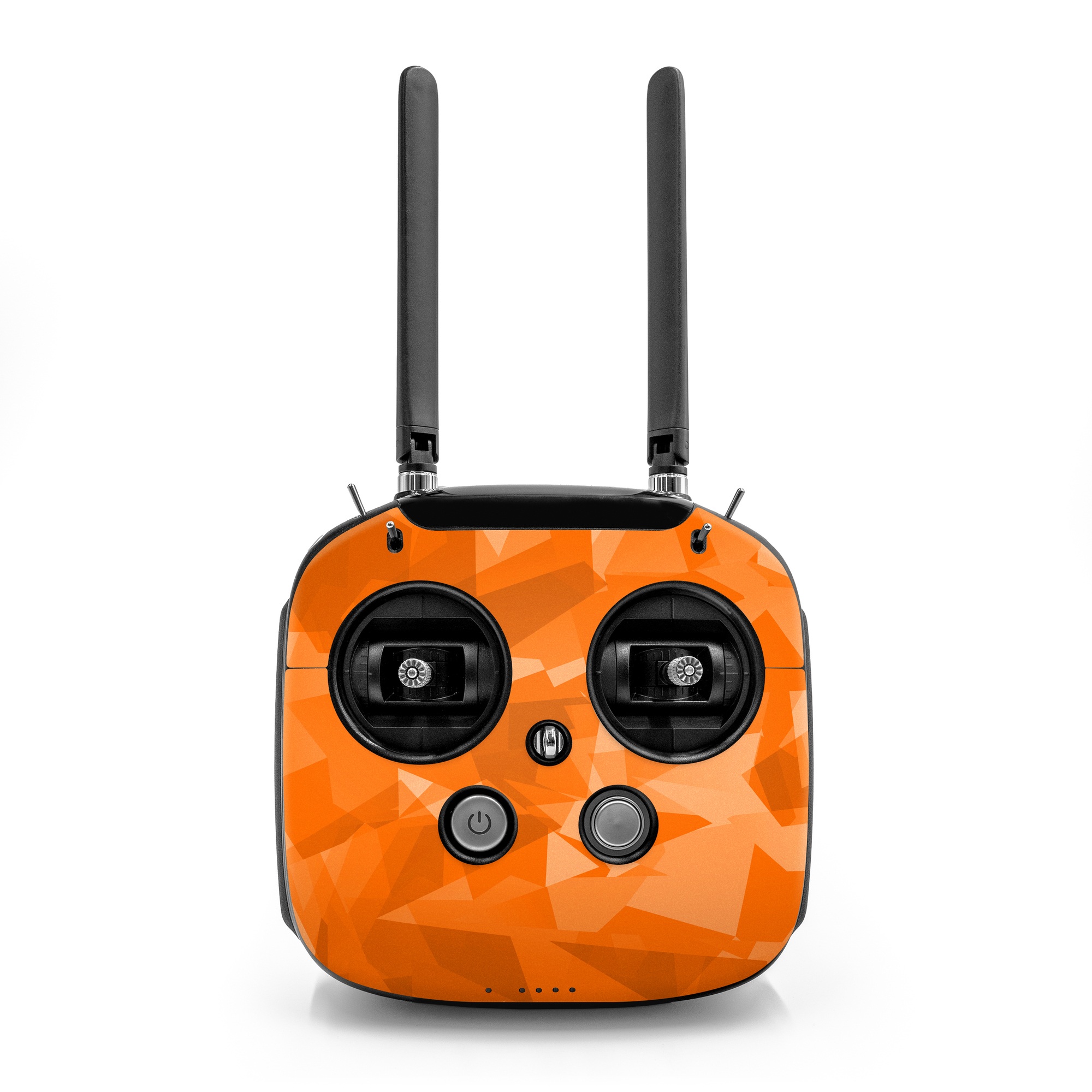 DJI FPV Remote Controller Mode 2 Skin design of Orange, Pattern, Peach, Line, Design, Triangle, with orange colors