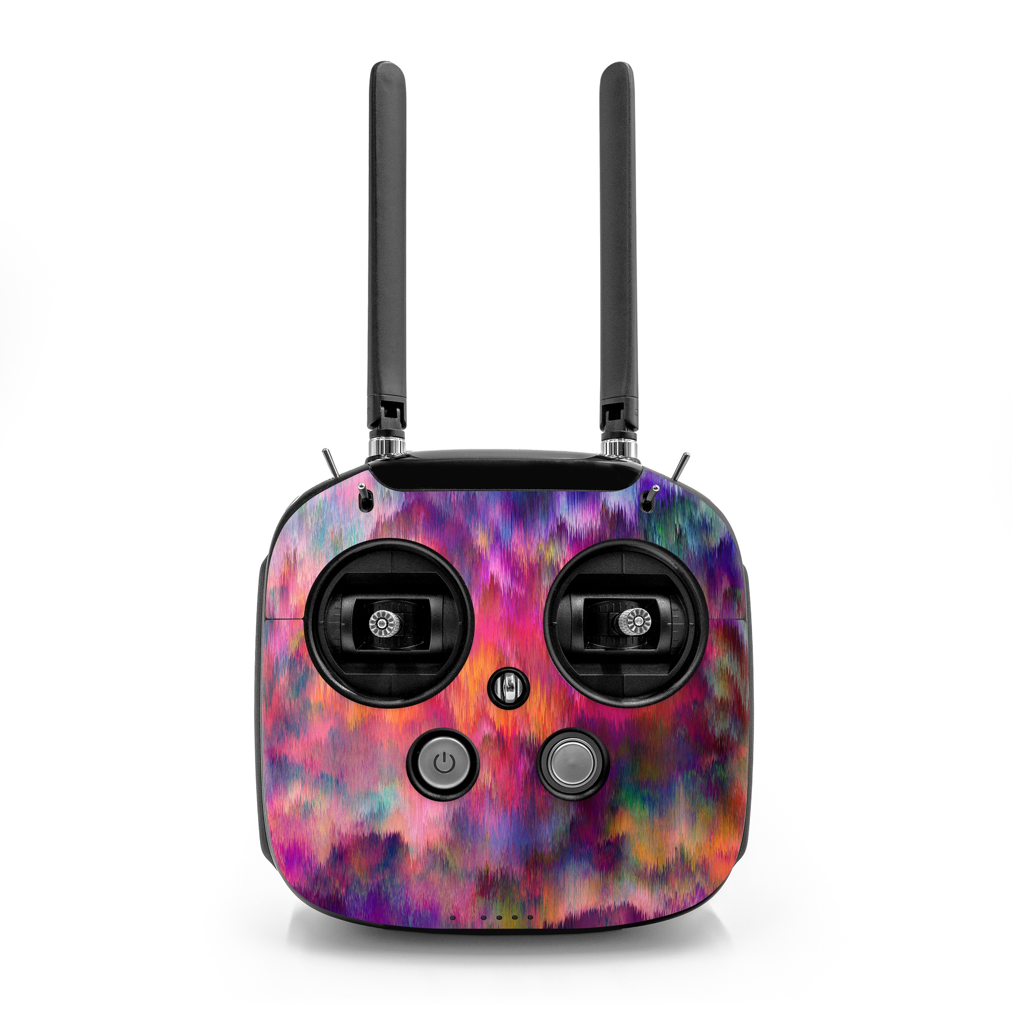 DJI FPV Remote Controller Mode 2 Skin design of Sky, Purple, Pink, Blue, Violet, Painting, Watercolor paint, Lavender, Cloud, Art, with red, blue, purple, orange, green colors