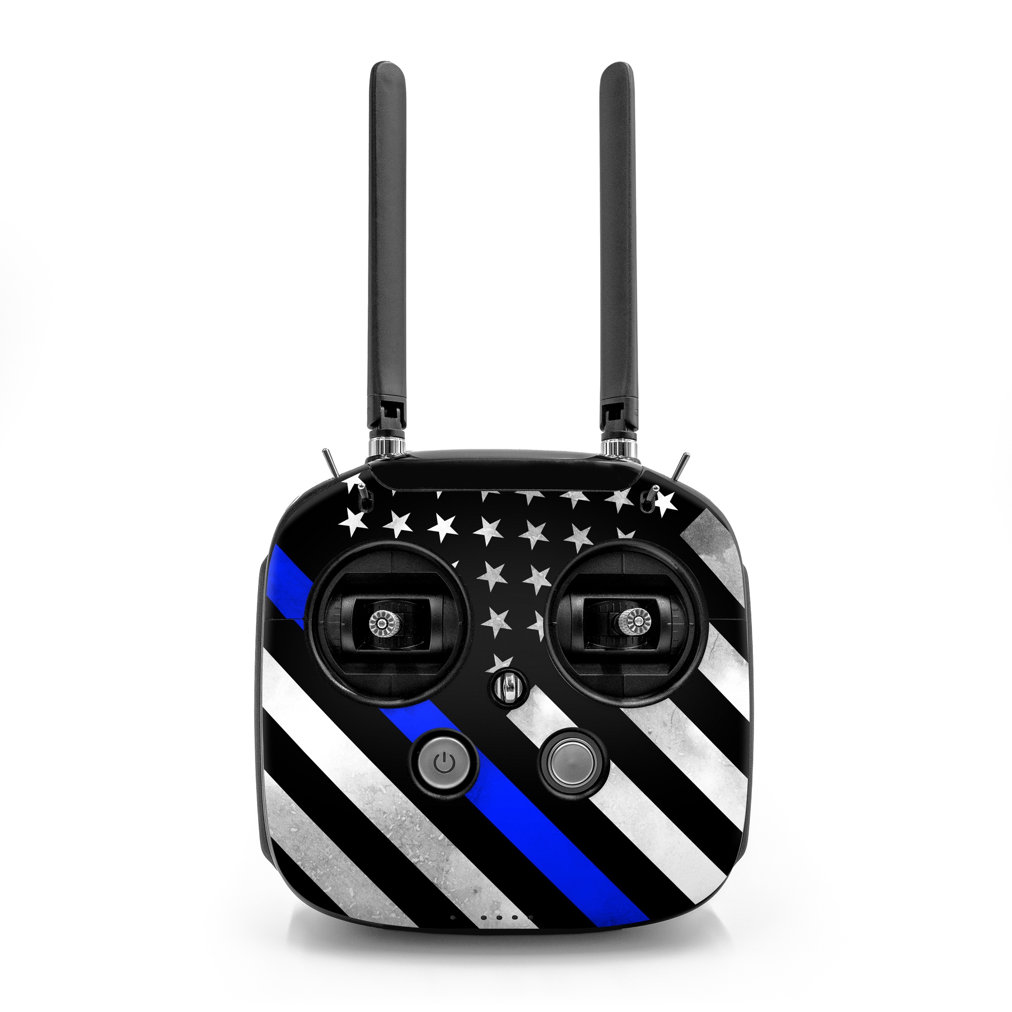 DJI FPV Remote Controller Mode 2 Skin design of Flag of the united states, Flag, Cobalt blue, Pattern, Line, Black-and-white, Design, Monochrome, Electric blue, Parallel, with black, white, gray, blue colors