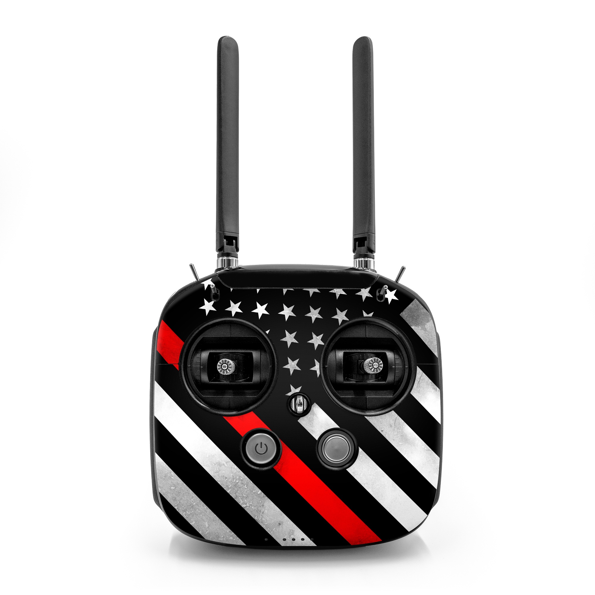 DJI FPV Remote Controller Mode 2 Skin design of Flag of the united states, Flag, Line, Black-and-white, Pattern, Flag Day (USA), Veterans day, Independence day, Memorial day, with black, white, gray, red colors