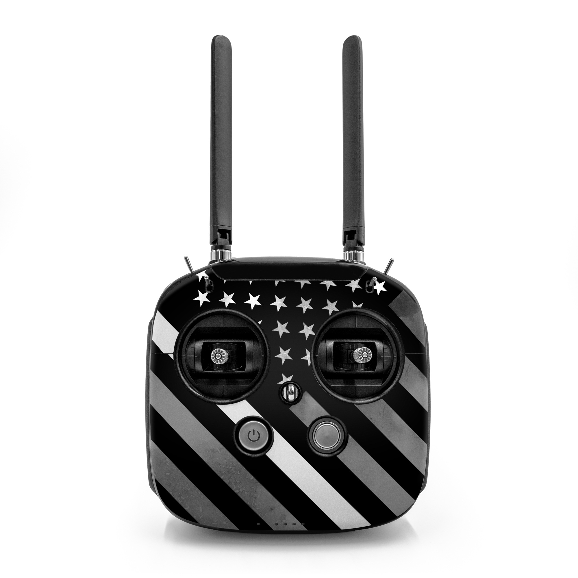 DJI FPV Remote Controller Mode 2 Skin design of Black, Black-and-white, Pattern, Monochrome Photography, Line, Flag Of The United States, Monochrome, Flag, Design, Font, Photography, Style, Parallel, with black, white, gray colors
