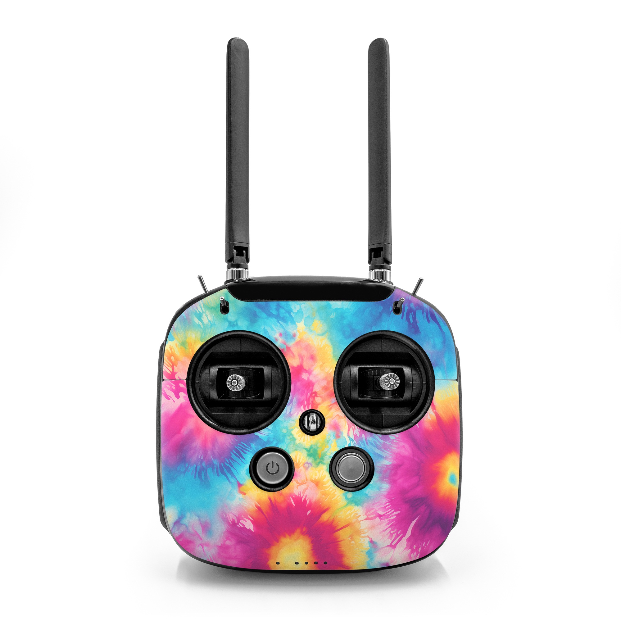 DJI FPV Remote Controller Mode 2 Skin design of Colorfulness, Plant, Flower, Orange, Paint, Petal, Pink, Art, Painting, Magenta, with black, gray, orange colors