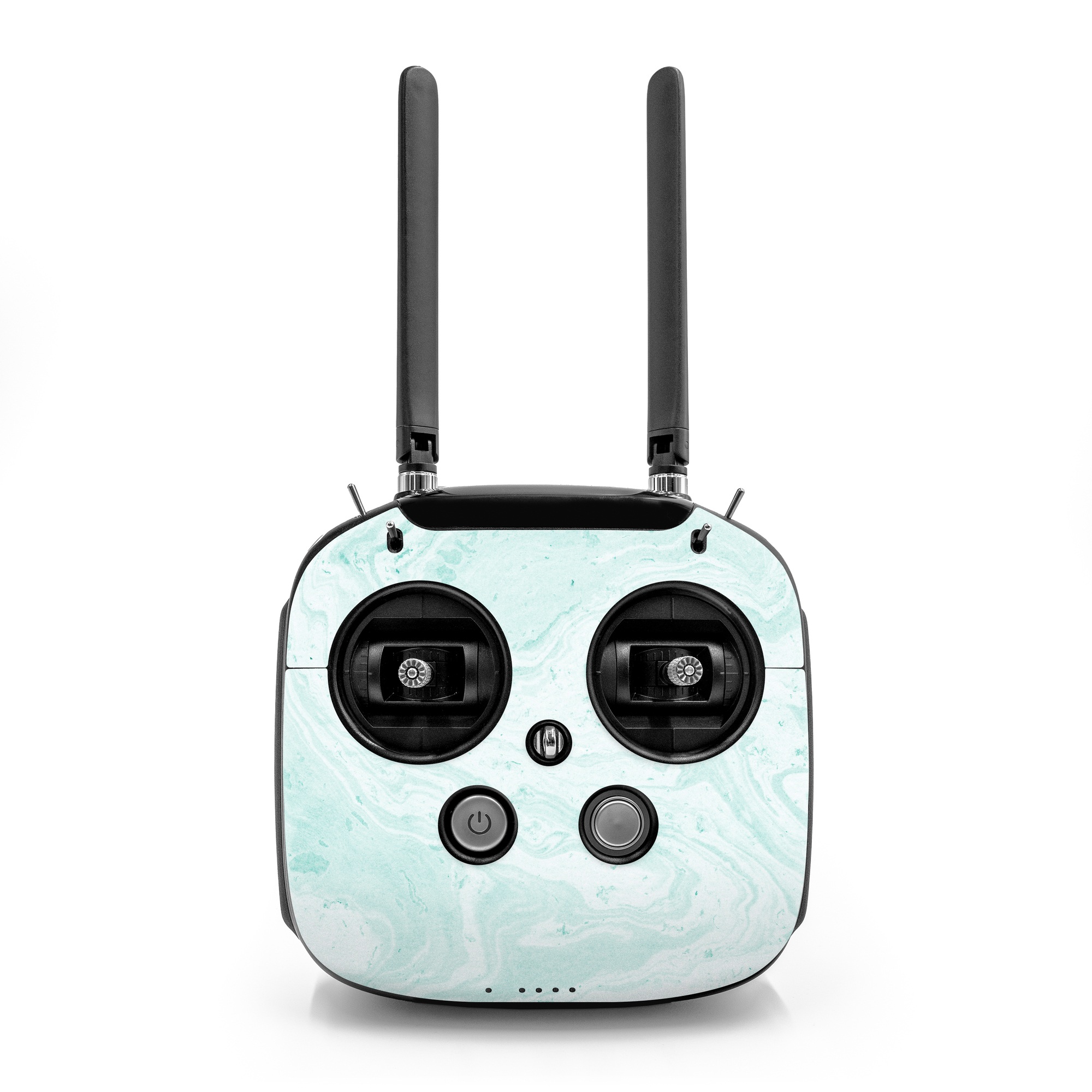 DJI FPV Remote Controller Mode 2 Skin design of White, Aqua, Pattern, with green, blue colors
