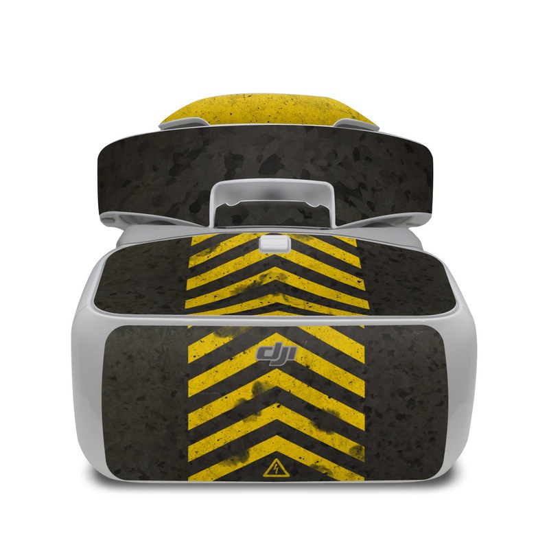 DJI Goggles Skin design of Colorfulness, Road surface, Yellow, Rectangle, Asphalt, Font, Material property, Parallel, Tar, Tints and shades with black, gray, yellow colors