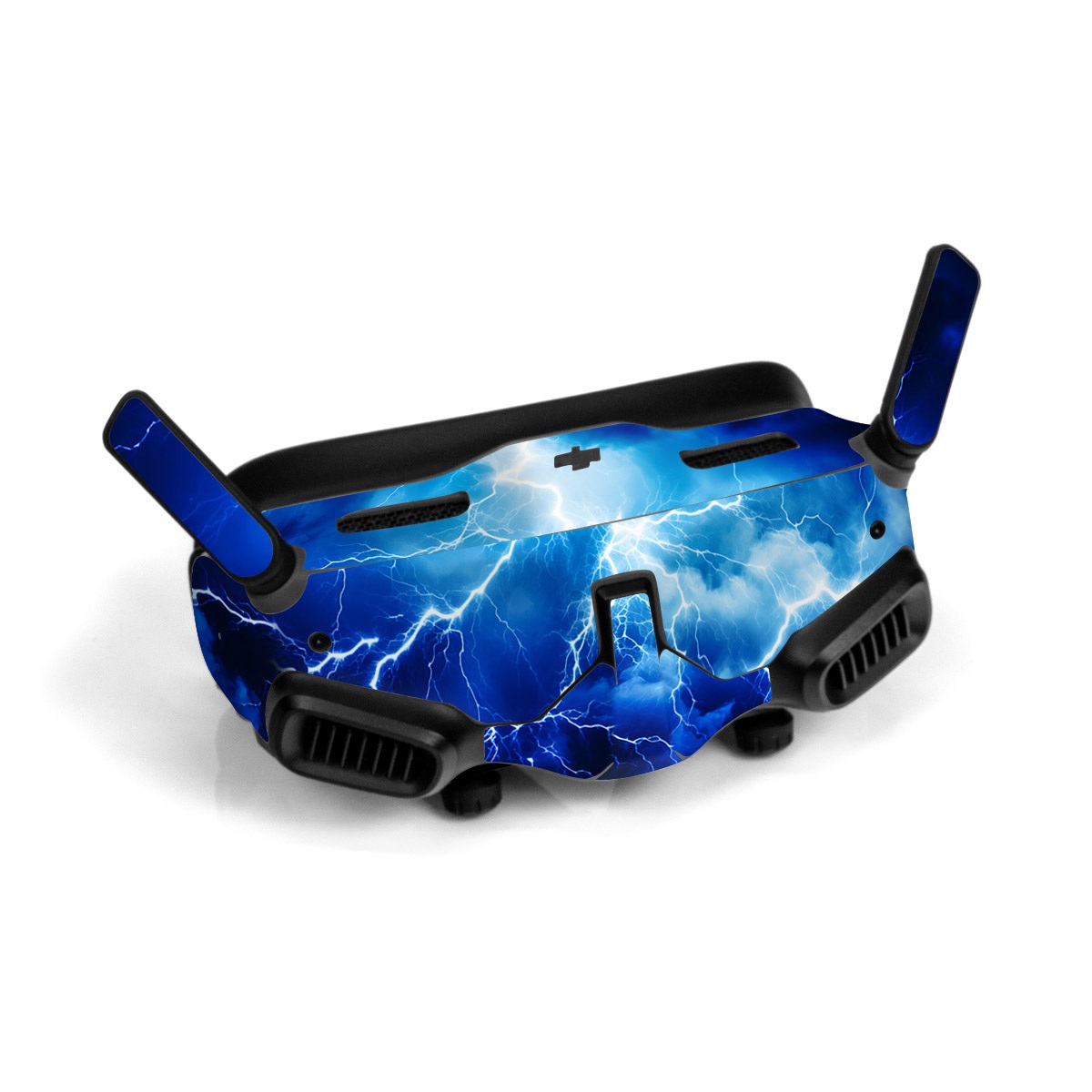 DJI Goggles 2 Skin design of Thunder, Sky, Atmosphere, Daytime, Cloud, Water, Lightning, Light, Azure, Natural environment, with black, blue colors