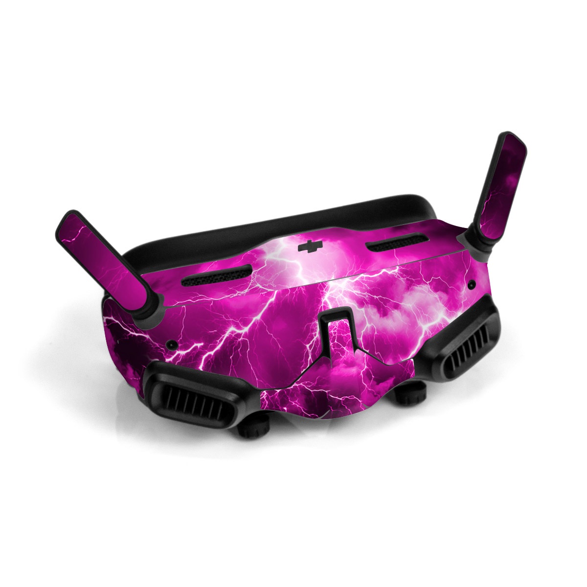 DJI Goggles 2 Skin design of Sky, Thunder, Lightning, Thunderstorm, Atmosphere, White, Purple, Light, Nature, Water, with black, pink colors