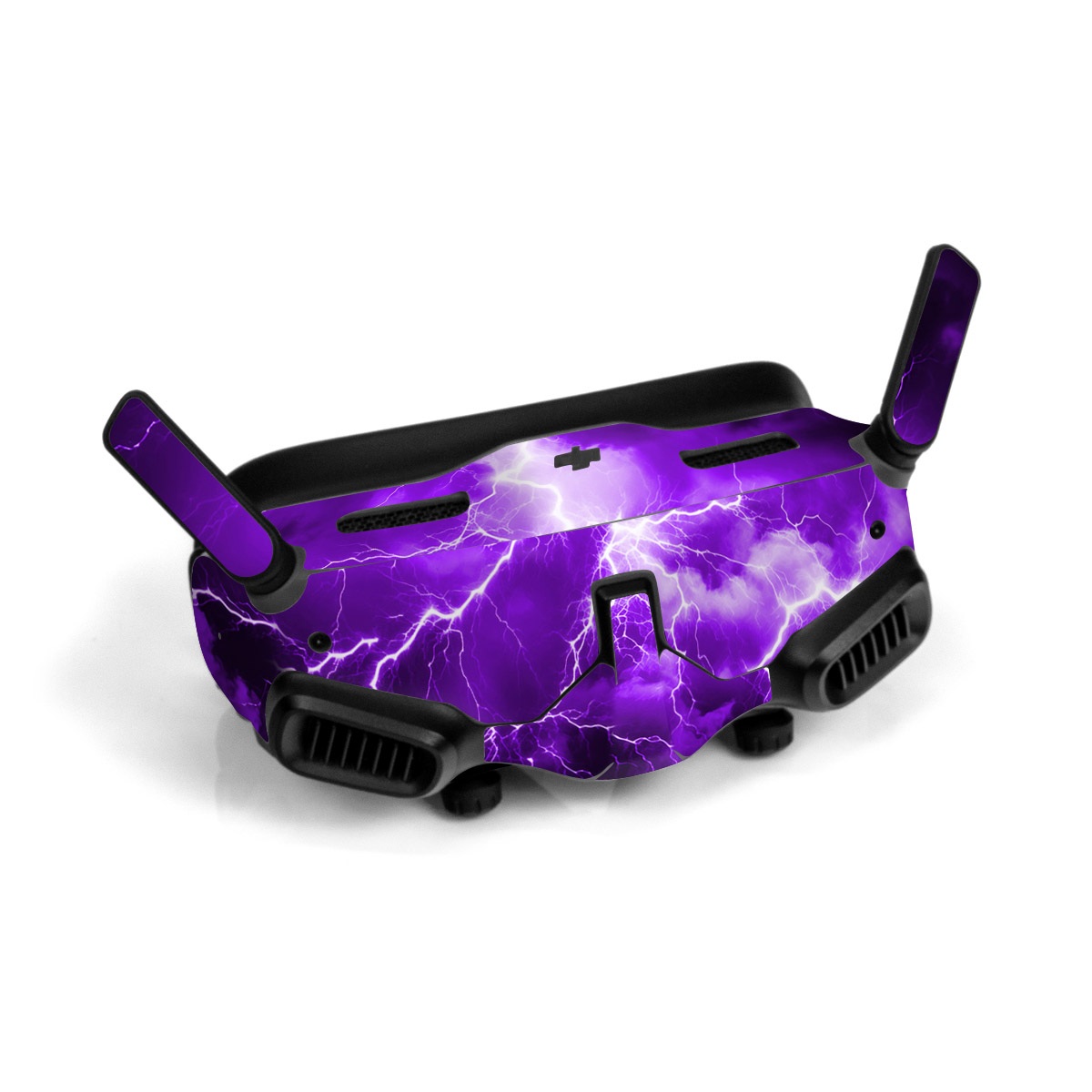 DJI Goggles 2 Skin design of Sky, Lightning, Thunder, Atmosphere, Thunderstorm, Daytime, Purple, Light, Cloud, Nature, with black, purple colors