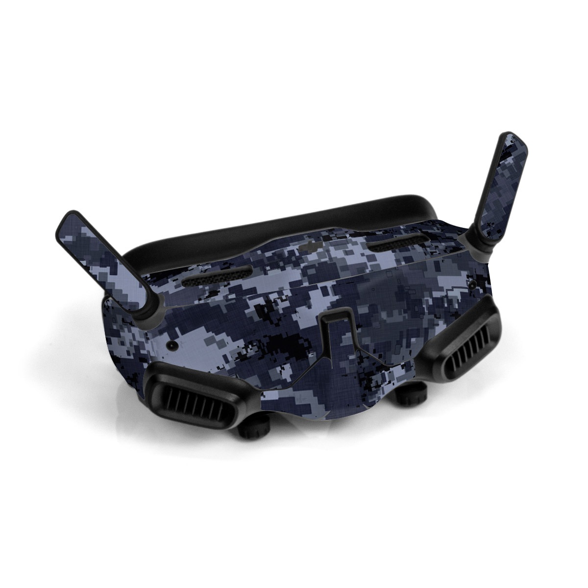 DJI Goggles 2 Skin design of Military camouflage, Black, Pattern, Blue, Camouflage, Design, Uniform, Textile, Black-and-white, Space, with black, gray, blue colors