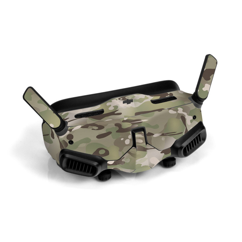 DJI Goggles 2 Skin design of Military camouflage, Camouflage, Pattern, Clothing, Uniform, Design, Military uniform, Bed sheet, with gray, green, black, red colors