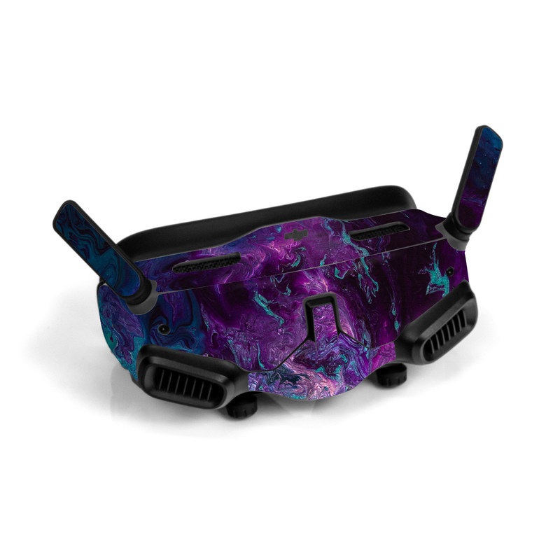 DJI Goggles 2 Skin design of Blue, Purple, Violet, Water, Turquoise, Aqua, Pink, Magenta, Teal, Electric blue, with blue, purple, black colors